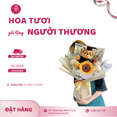 Bó 1 Bông Hướng Dương Mix Gấu