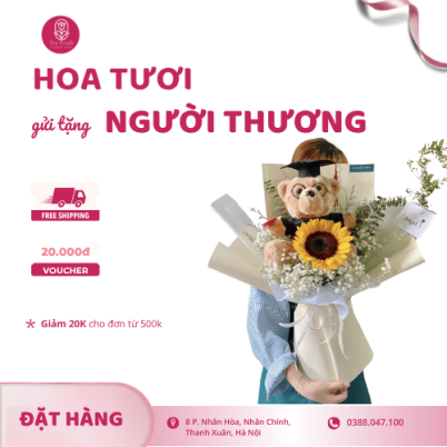 Bó 1 Bông Hướng Dương Mix Gấu