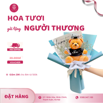 Bó Hoa Gấu Tốt Nghiệp Mix