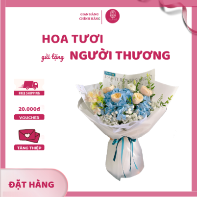 Bó Hoa Cẩm Tú Cầu Xanh Mix