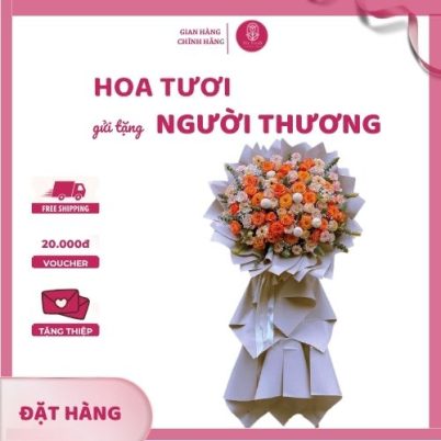 Kệ Hoa Khai Trương Hoa Hồng Cam