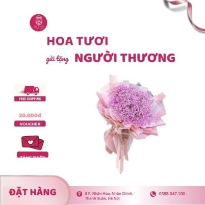 Bó Hoa Baby Hồng Mix Trắng – Dịu Dàng Và Tinh Khôi